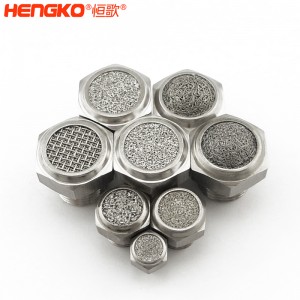 廠家直銷316不銹鋼燒結(jié)消聲器耐高溫降噪，粉末燒結(jié)氣動元件可按需定制