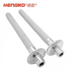 316食品級(jí)不銹鋼粉末燒結(jié)曝氣石_過濾1/4NPT內(nèi)螺紋連接3微米過濾器