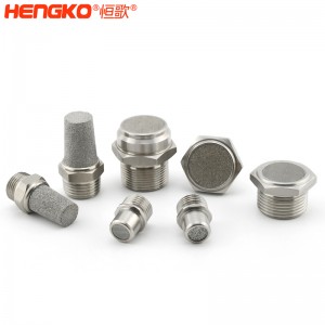 恒歌定制不銹鋼/銅粉氣動元件消音器_消音濾芯降噪耐高溫，應用于真空泵